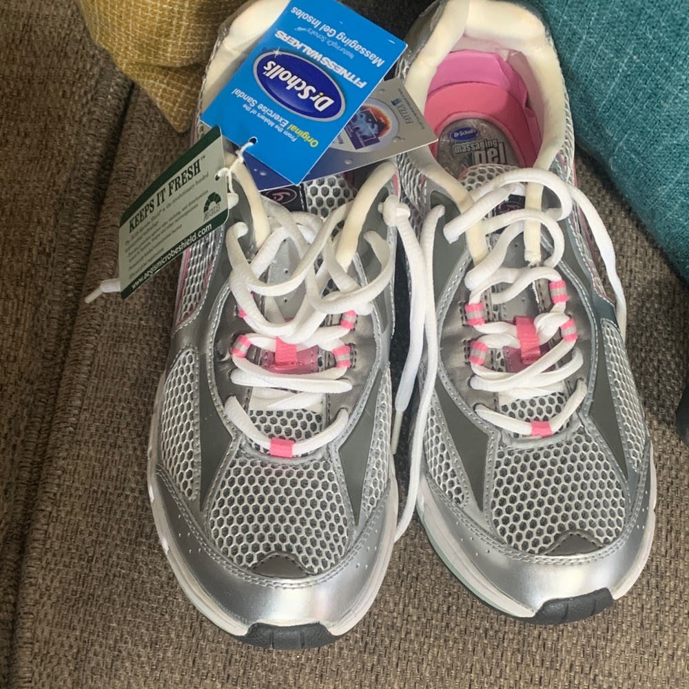 Dr. Scholl's Silver and Pink Women's Sneakers